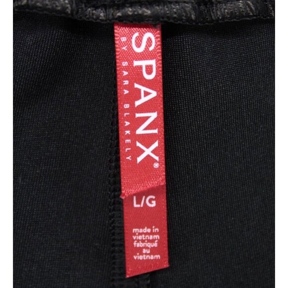 Spanx Women's Faux Leather Jogger Pants L/G Black Elastic Waist Pockets - Picture 5 of 7